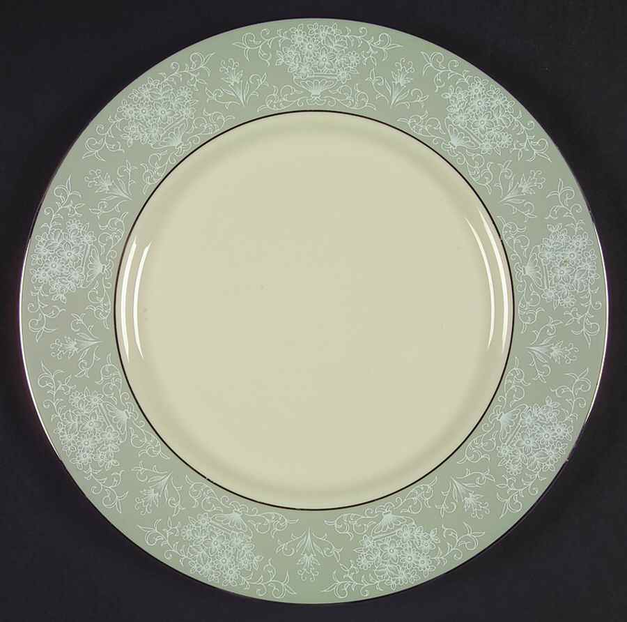 Champagne Lace (Gray Border) Dinner Plate by Ridgewood-1
