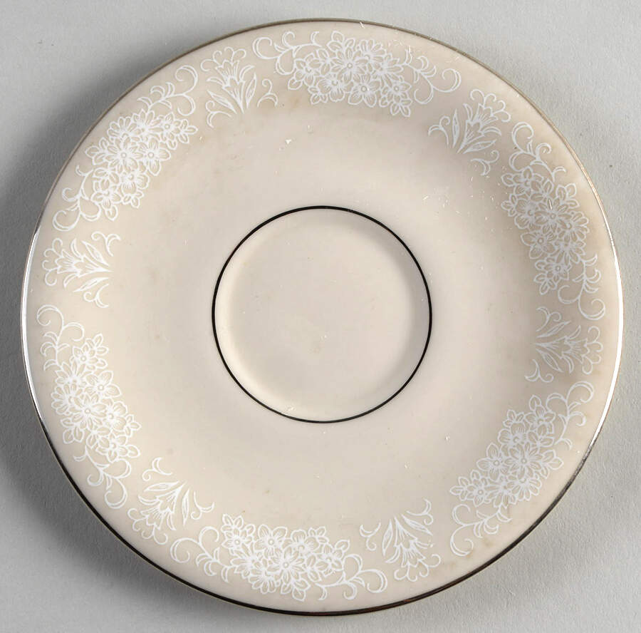 Champagne Lace (All Cream) Saucer by Ridgewood-1