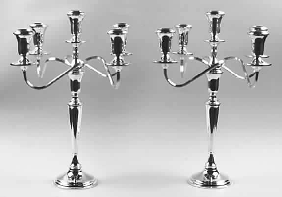 Sterling Hollowware Pair of Large 5 Light Candelabras by Reed & Barton-1