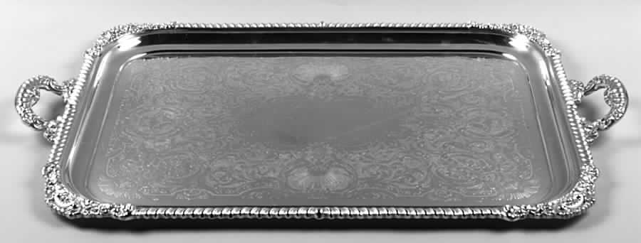 Sulgrave Manor (Silverplate, Hollowware) Large Silverplate Waiter Tray by Reed & Barton-1