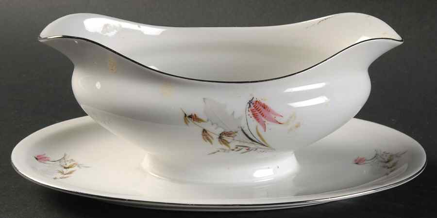 Mountain Bell Gravy Boat with Attached Underplate by Royal Duchess-1