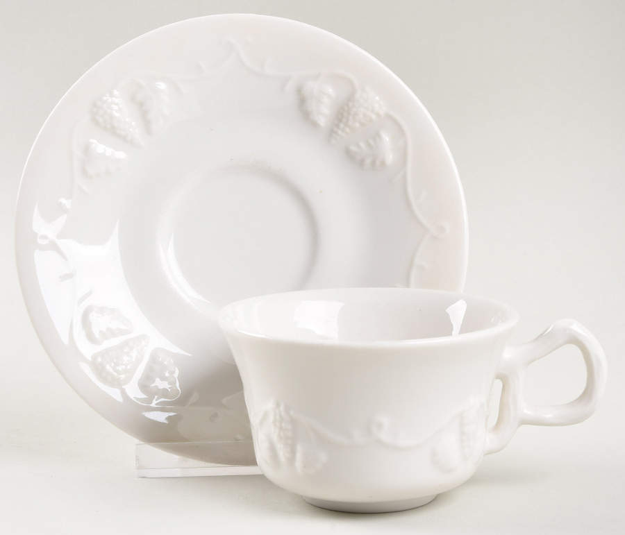 Grape Flat Cup & Saucer Set by Red Cliff-1