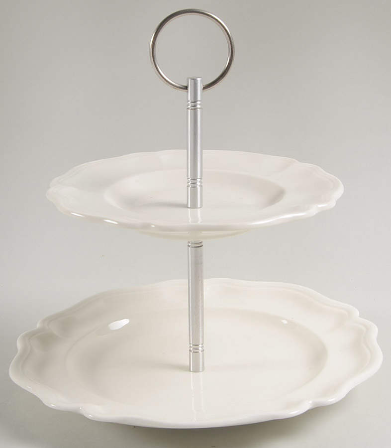 Heirloom 2 Tiered Serving Tray (Dinner & Salad Plate) by Red Cliff-1