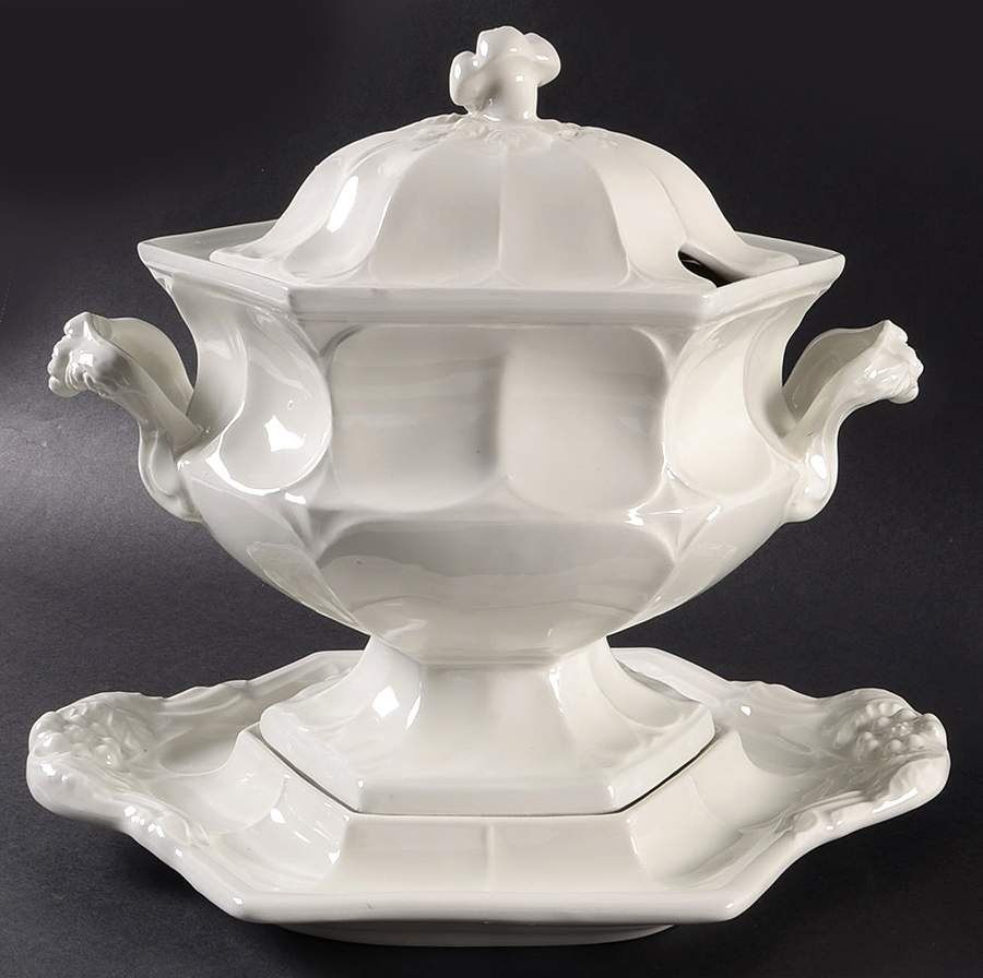 Heirloom Octagonal Tureen & Lid with Underplate by Red Cliff-1