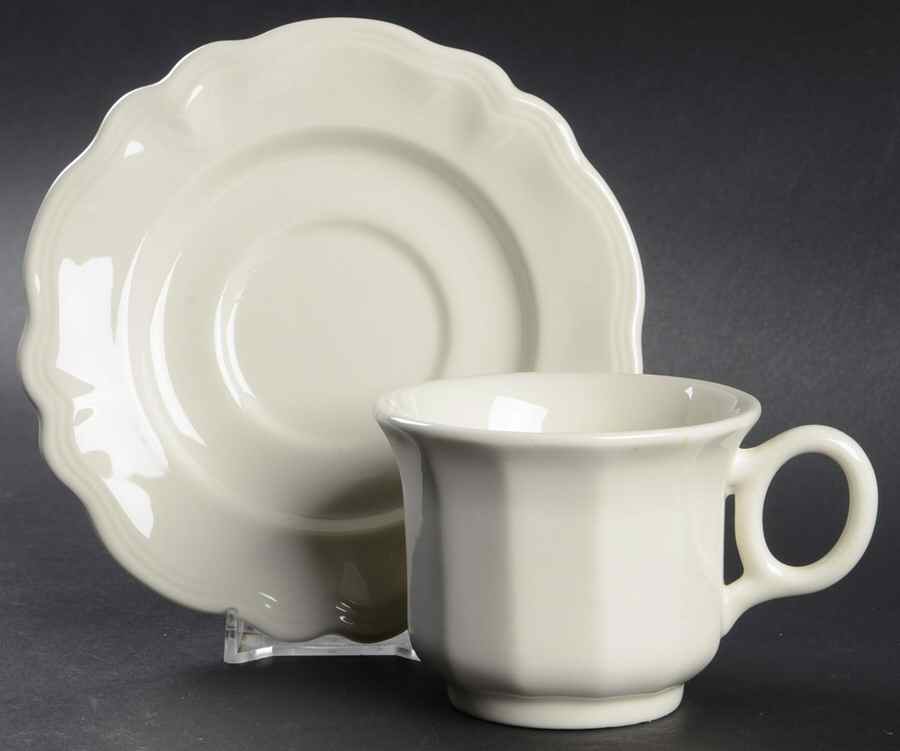 Heirloom Flat Cup & Saucer Set by Red Cliff-1
