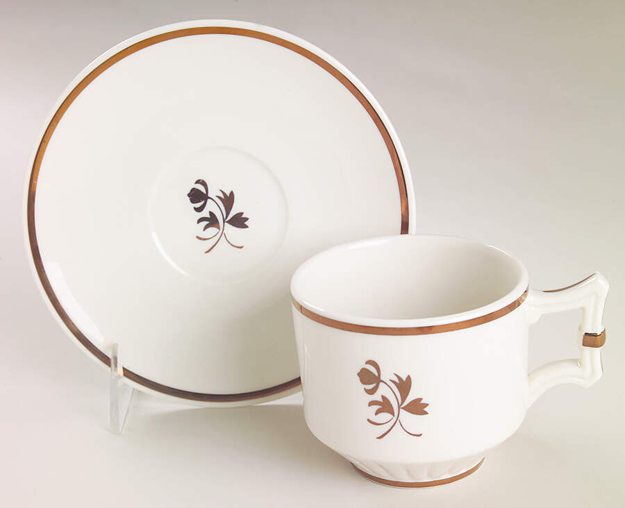 Tea Leaf Flat Cup & Saucer Set by Red Cliff-1