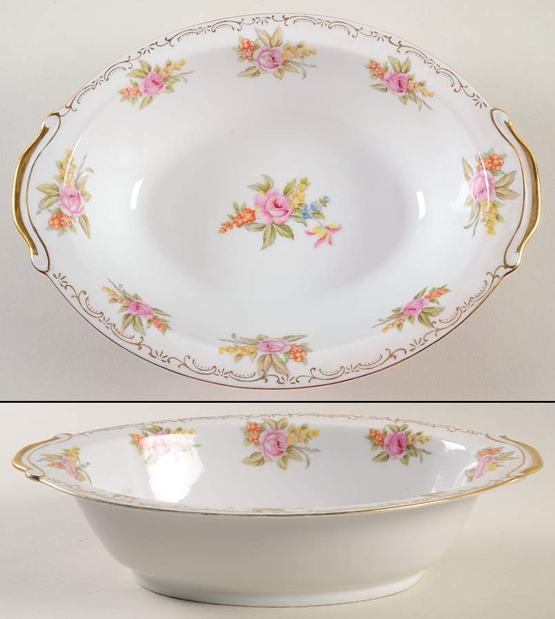 Belle Rose 10" Oval Vegetable Bowl by Regal (Japan)-1