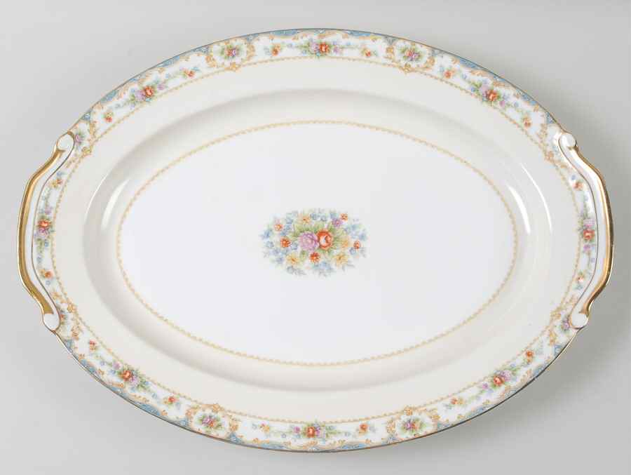Bienville (Floral Center) 16" Oval Serving Platter by Regal (Japan)-1