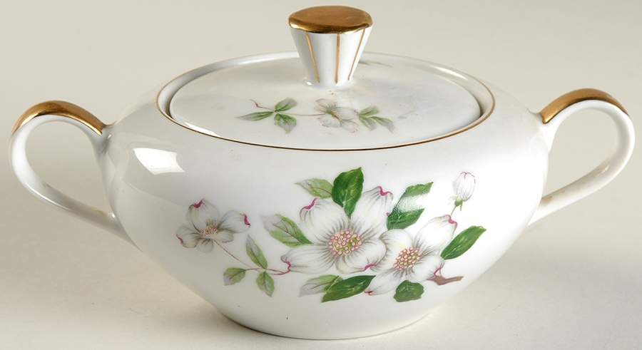 Dogwood Sugar Bowl & Lid by Regal (Japan)-1