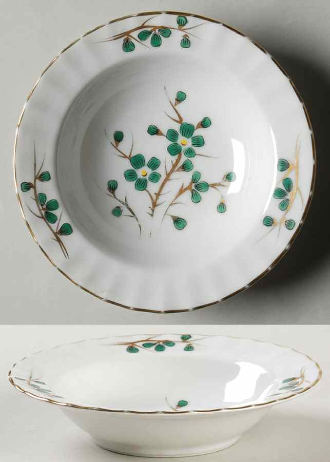 Emerald Rim Fruit/Dessert (Sauce) Bowl by Regal (Japan)-1