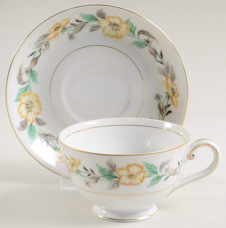 Loraine Footed Cup & Saucer Set by Regal (Japan)-1