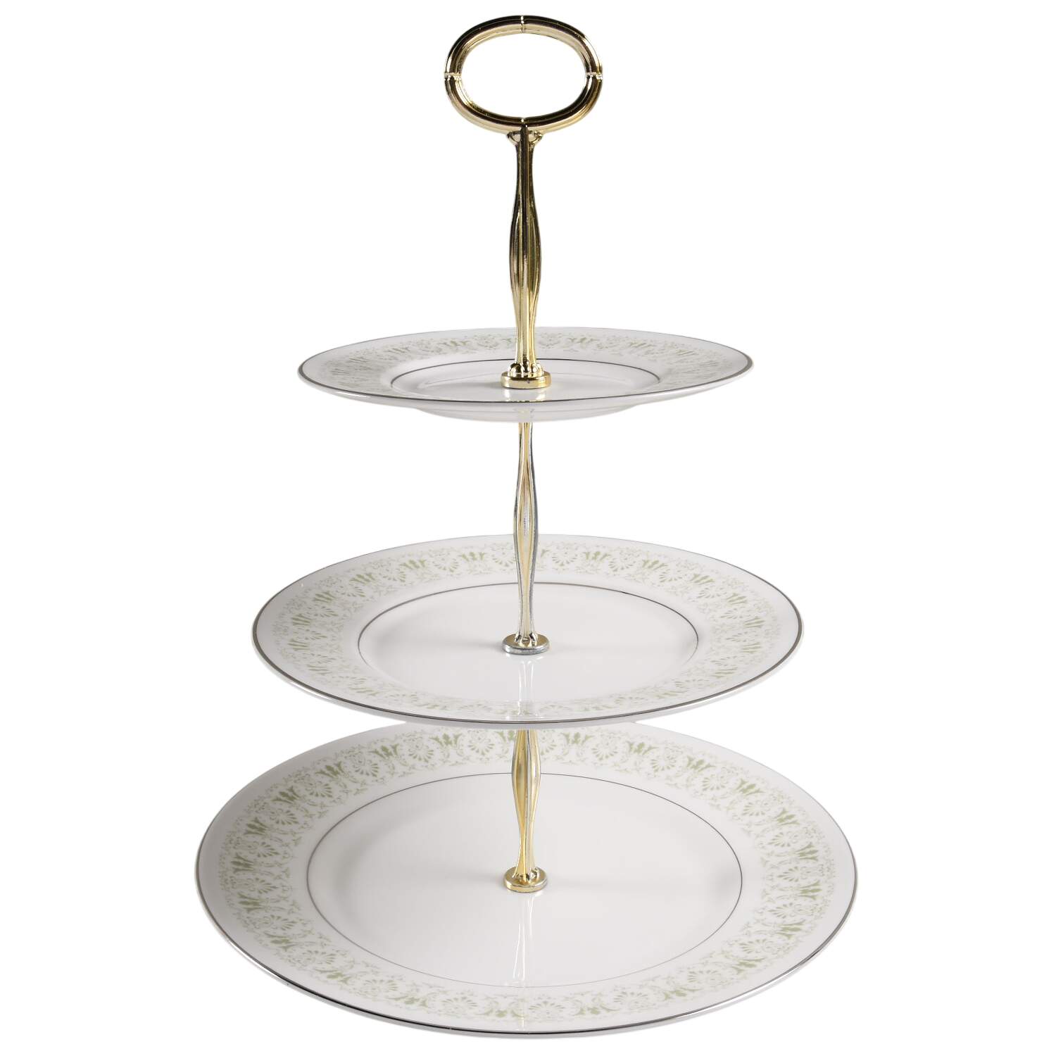 Lyric 13 7/8"-14 1/4" 3-Tiered Serving Tray(DP,SP,BB) HC by Regal (Japan)-1