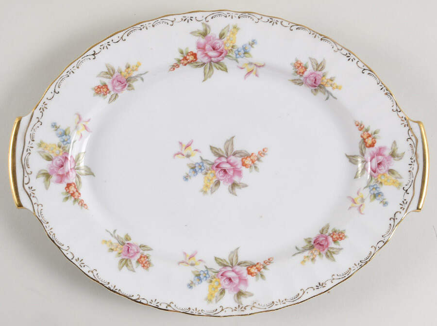 Mel Rose 12" Oval Serving Platter by Regal (Japan)-1