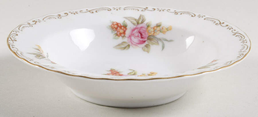 Mel Rose Rim Fruit/Dessert (Sauce) Bowl by Regal (Japan)-1