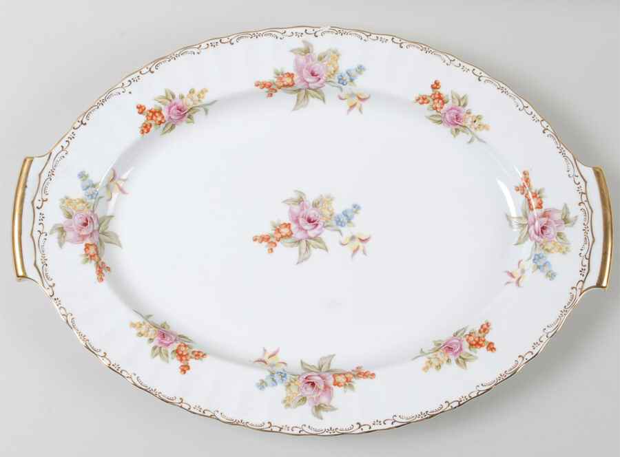Mel Rose 17" Oval Serving Platter by Regal (Japan)-1