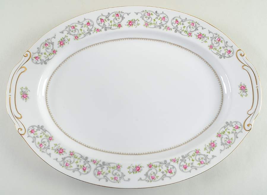 Minuet 16" Oval Serving Platter by Regal (Japan)-1