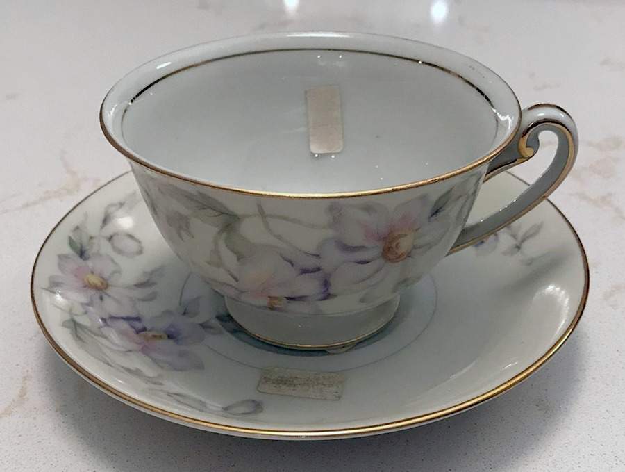 Pastelle Footed Cup & Saucer Set by Regal (Japan)-1