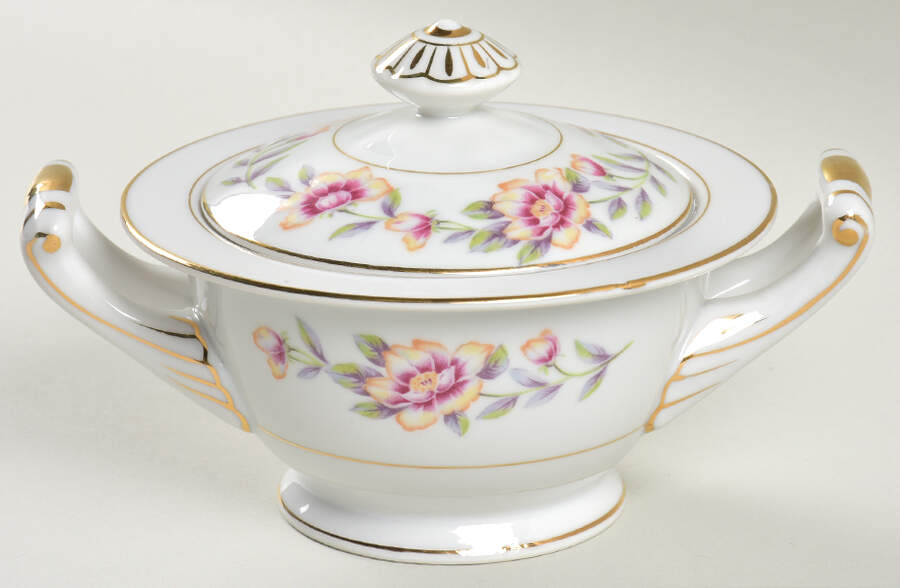 Sharon Sugar Bowl & Lid by Regal (Japan)-1