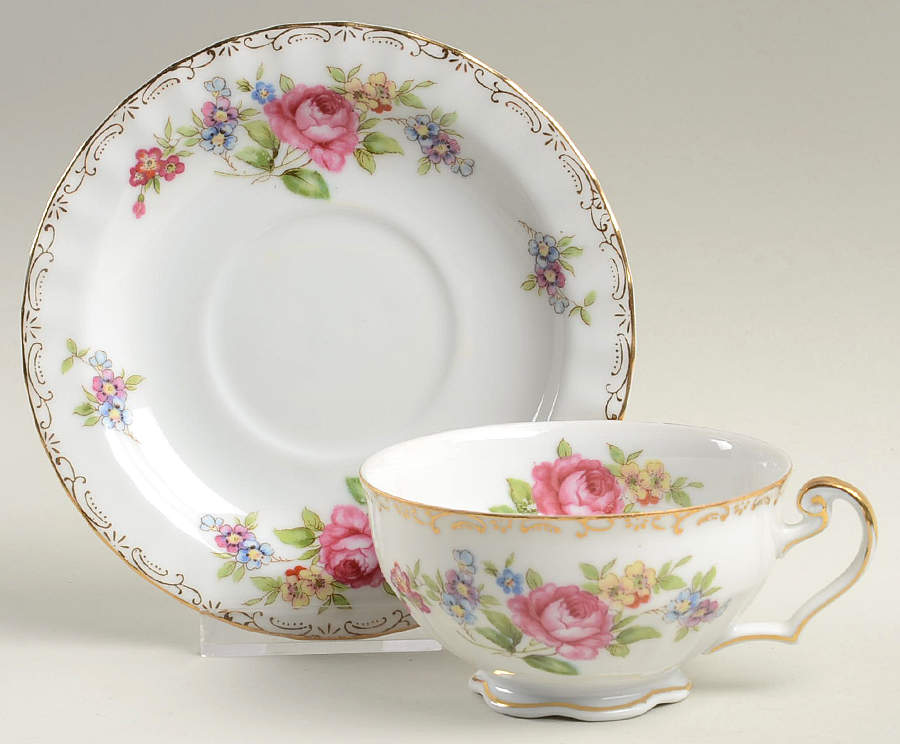 Spring Glory Footed Cup & Saucer Set by Regal (Japan)-1