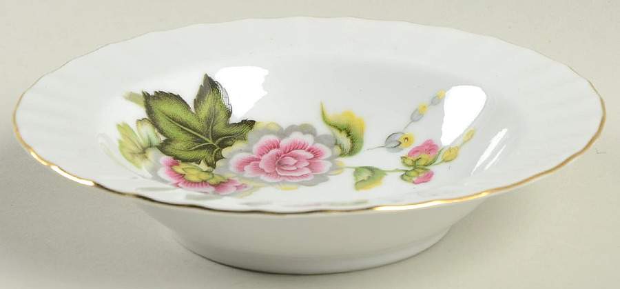 Valley Rose Rim Fruit/Dessert (Sauce) Bowl by Regal (Japan)-1