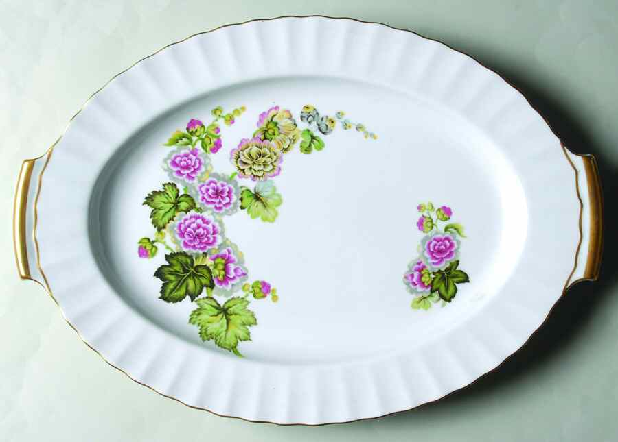 Valley Rose 17" Oval Serving Platter by Regal (Japan)-1