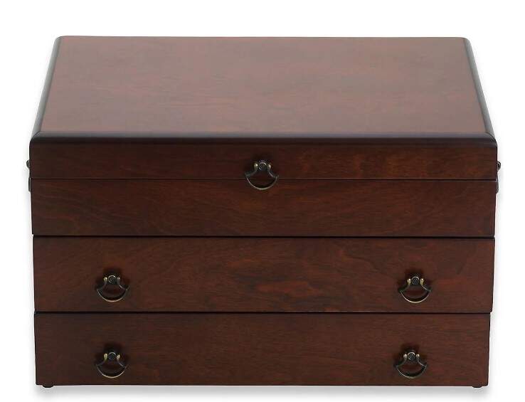 Dinnerware Storage & Cleaning Products Flatware Chest-New/2drawer/Rds/Mahogany by Replacements-1