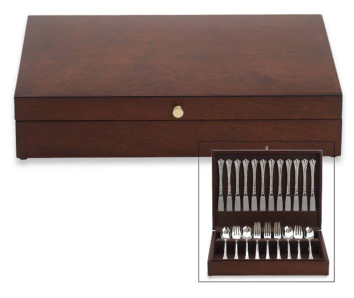 Dinnerware Storage & Cleaning Products Flatware Chest-New/Rds/Mahogan by Replacements-1