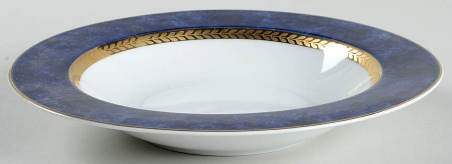 Imperial Blue Large Rim Soup Bowl by Retroneu-1