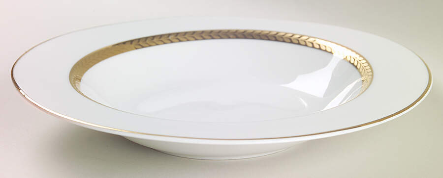 Imperial Gold Large Rim Soup Bowl by Retroneu-1