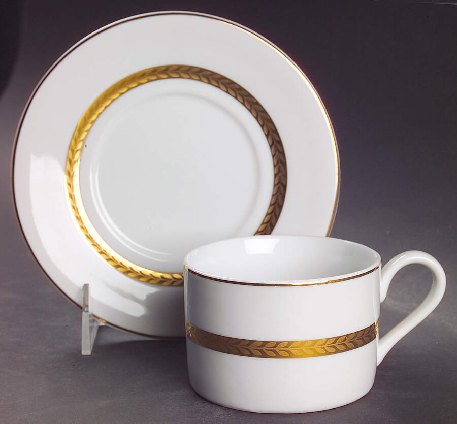 Imperial Gold Flat Cup & Saucer Set by Retroneu-1