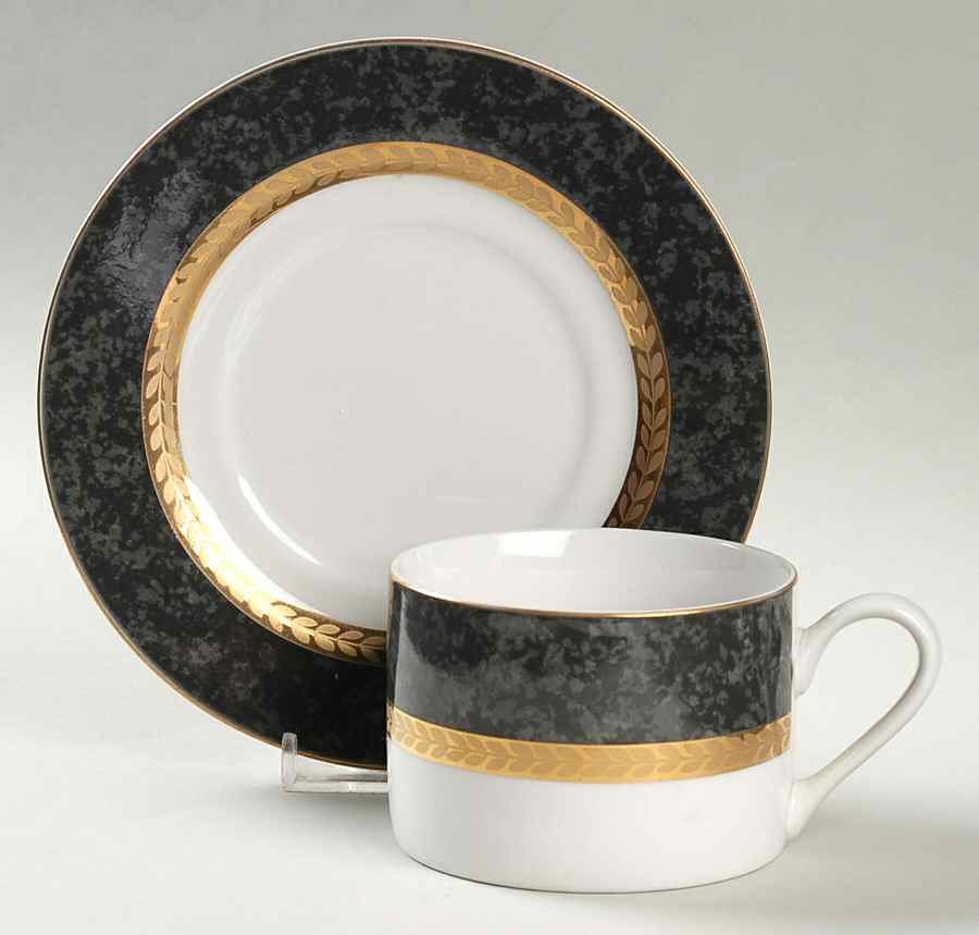 Imperial Gray Flat Cup & Saucer Set by Retroneu-1