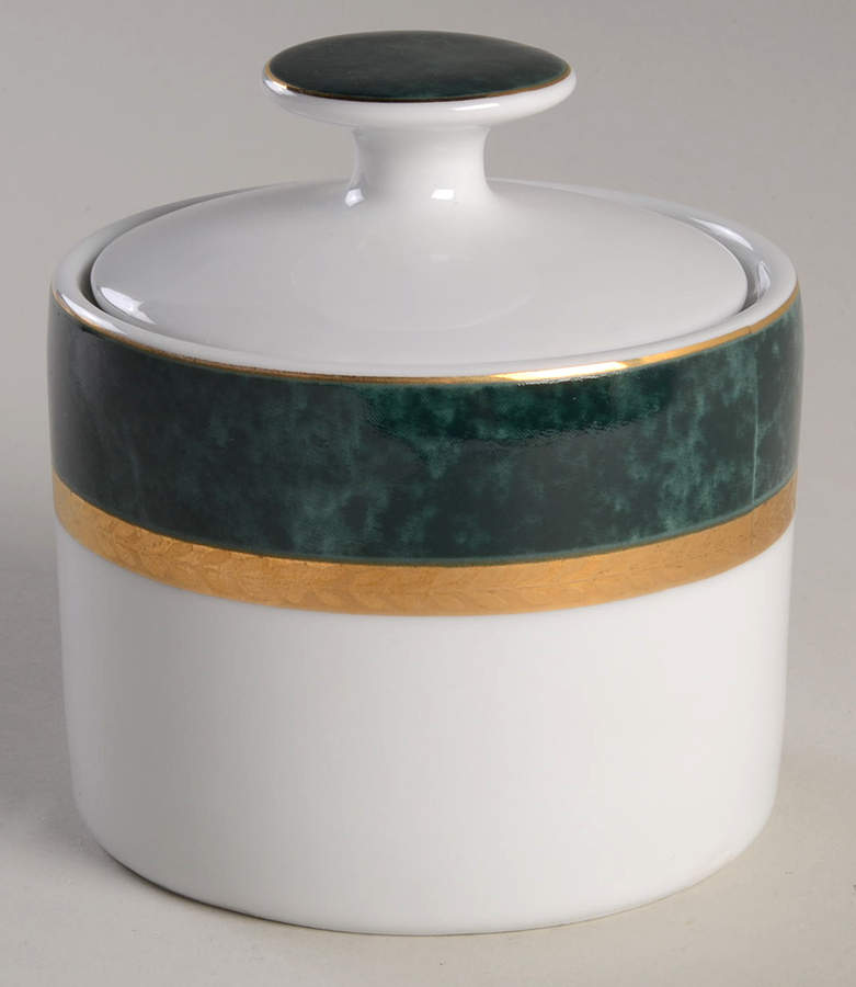 Imperial Malachite Sugar Bowl & Lid by Retroneu-1