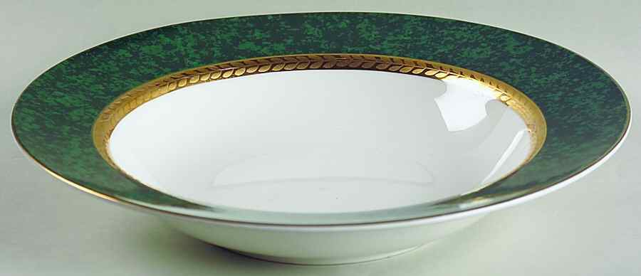 Imperial Malachite Large Rim Soup Bowl by Retroneu-1