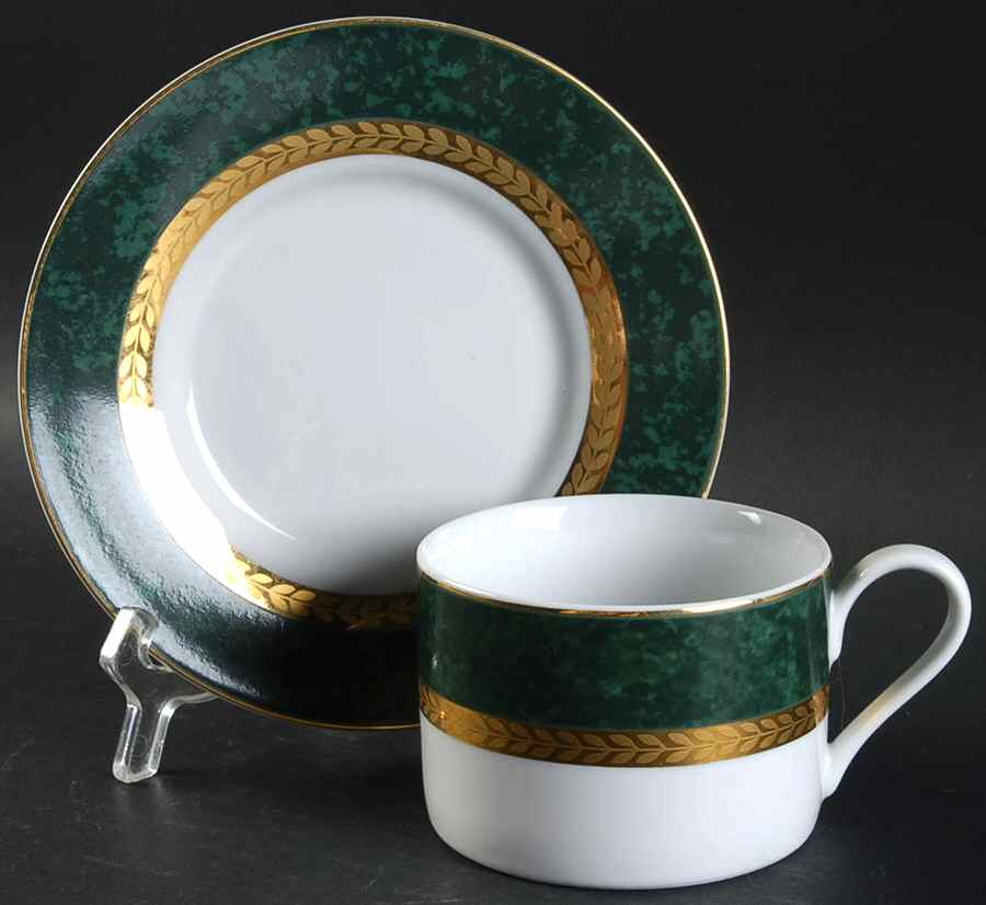 Imperial Malachite Flat Cup & Saucer Set by Retroneu-1