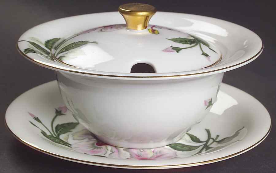 Sonata Round Gravy Boat & Lid with Underlate by Rewcrest-1