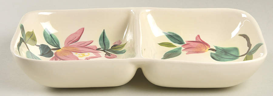 Blossom Time Green 11" Oval Divided Vegetable Bowl by Red Wing-1