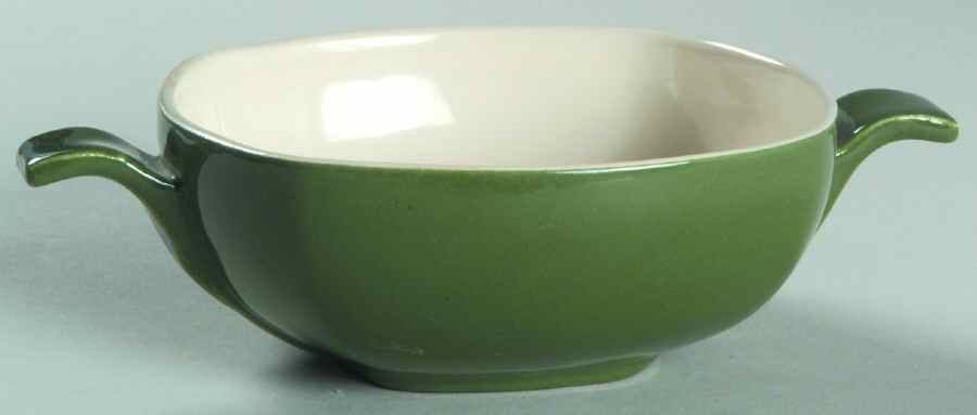 Blossom Time Green Flat Cream Soup Bowl by Red Wing-1