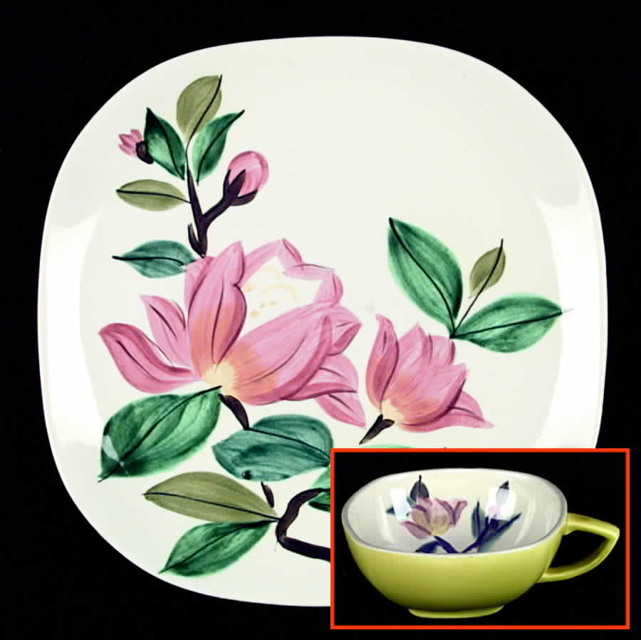 Blossom Time Yellow Flat Cup & Saucer Set by Red Wing-1