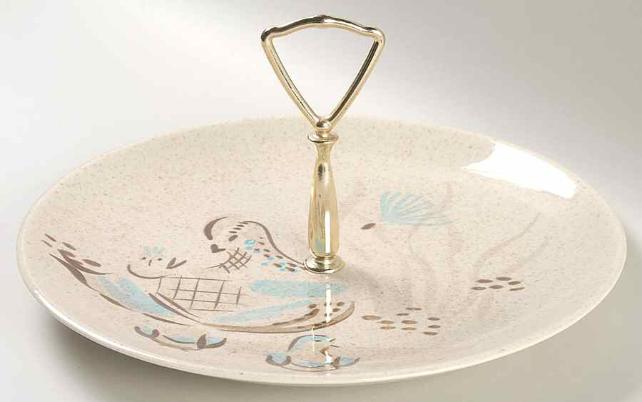 Bob White Round Serving Plate with Handle (DP) by Red Wing-1