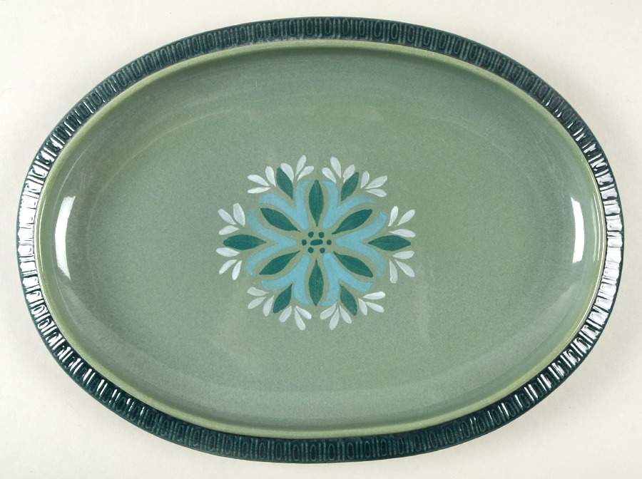 Charstone Bleu 14" Oval Serving Platter by Red Wing-1