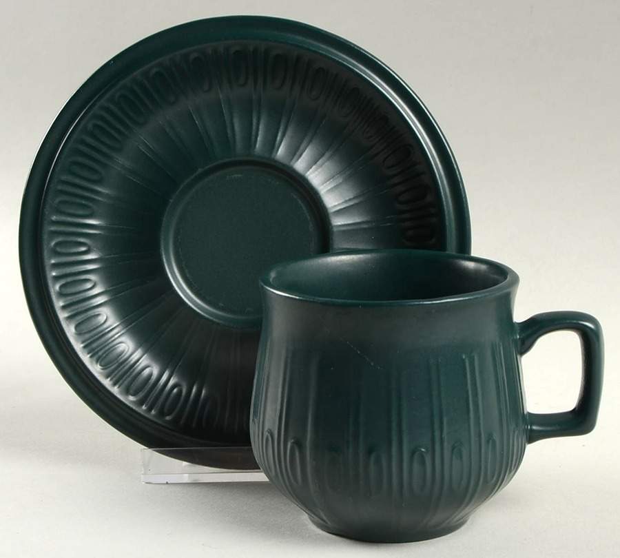 Charstone Bleu Flat Cup & Saucer Set by Red Wing-1