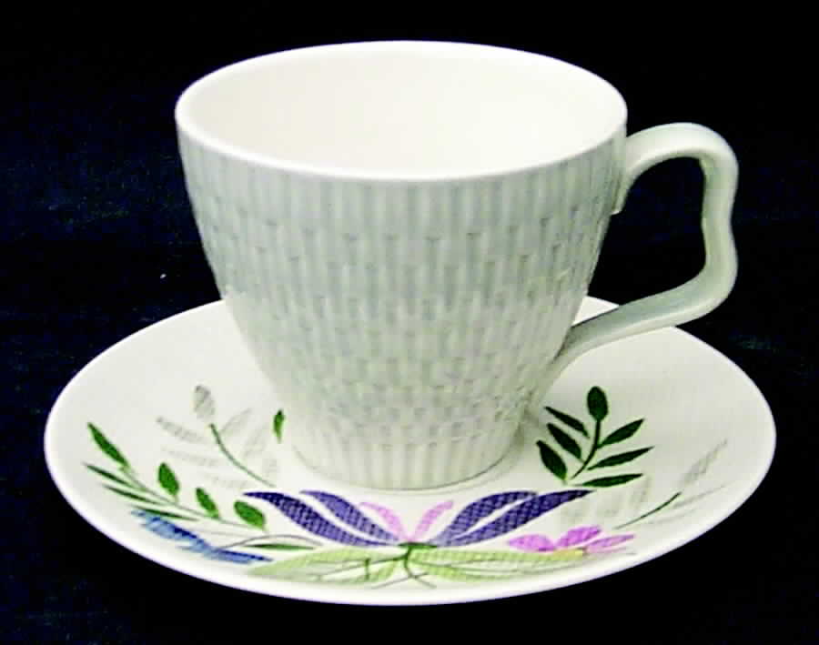 Country Garden Flat Cup & Saucer Set by Red Wing-1