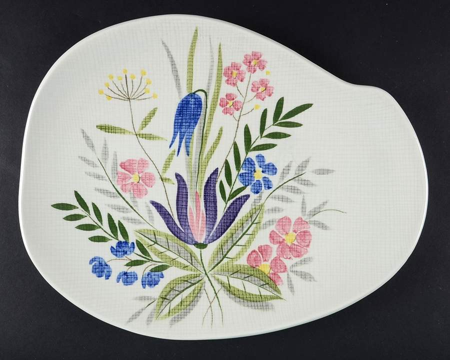 Country Garden 13" Oval Serving Platter by Red Wing-1