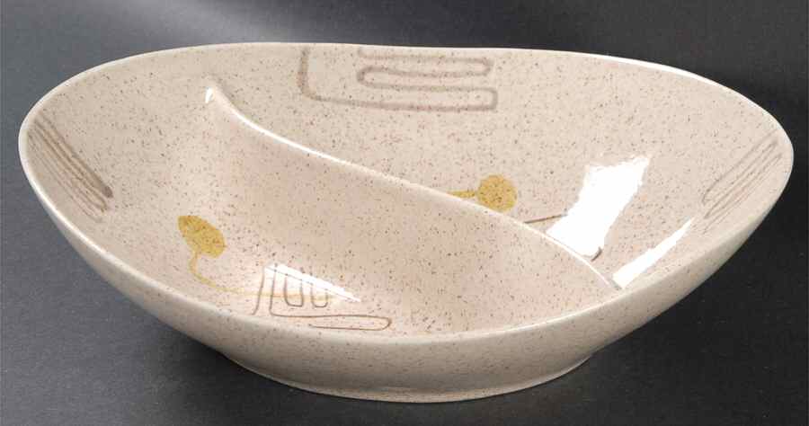 Crazy Rhythm Oval Divided Vegetable Bowl by Red Wing-1