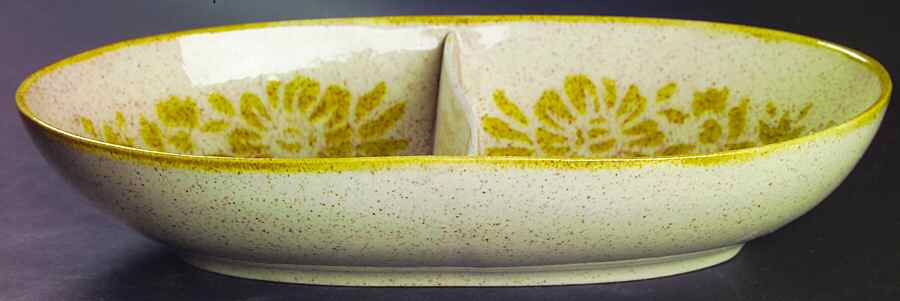 Damask 12" Oval Divided Vegetable Bowl by Red Wing-1