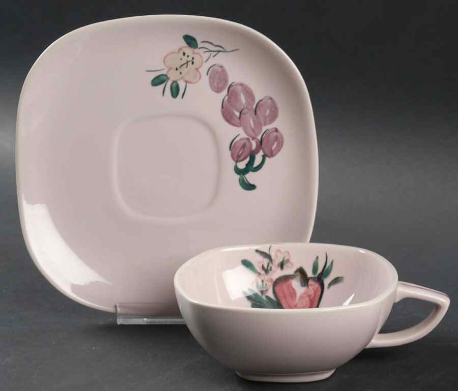 Fruit Flat Cup & Saucer Set by Red Wing-1