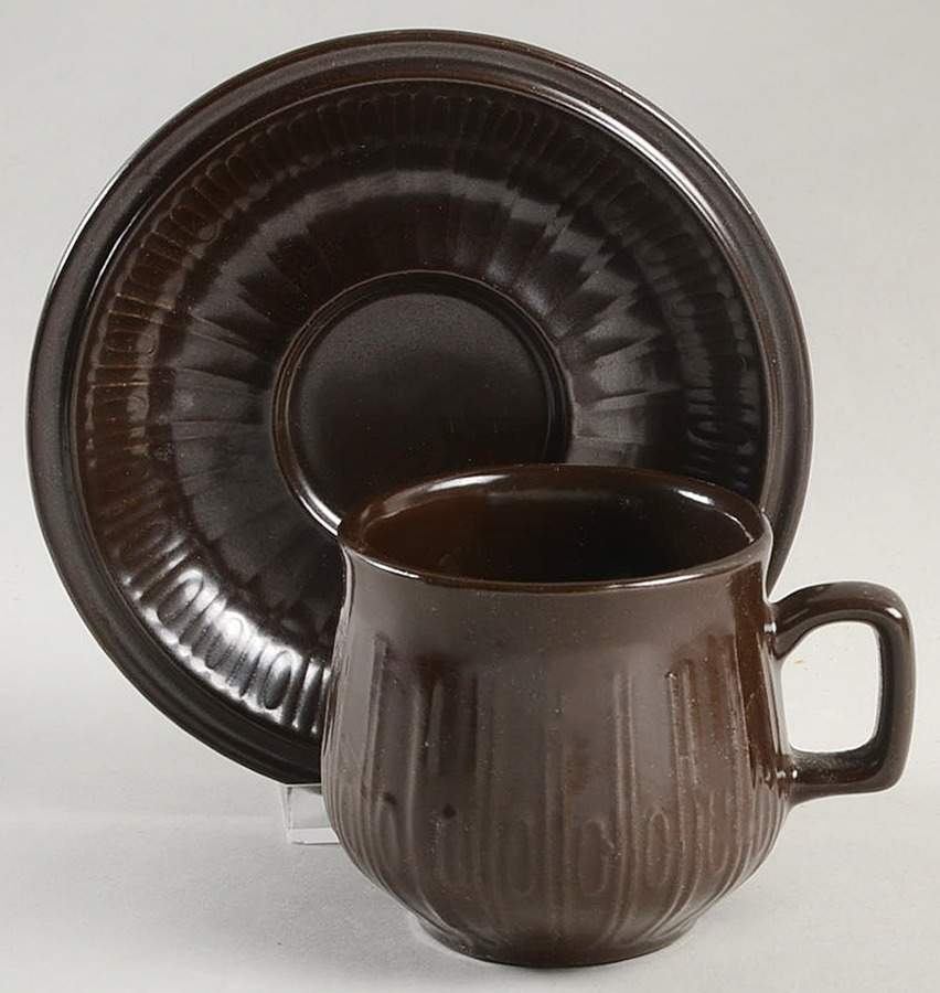 Hearthstone Beige Flat Cup & Saucer Set by Red Wing-1