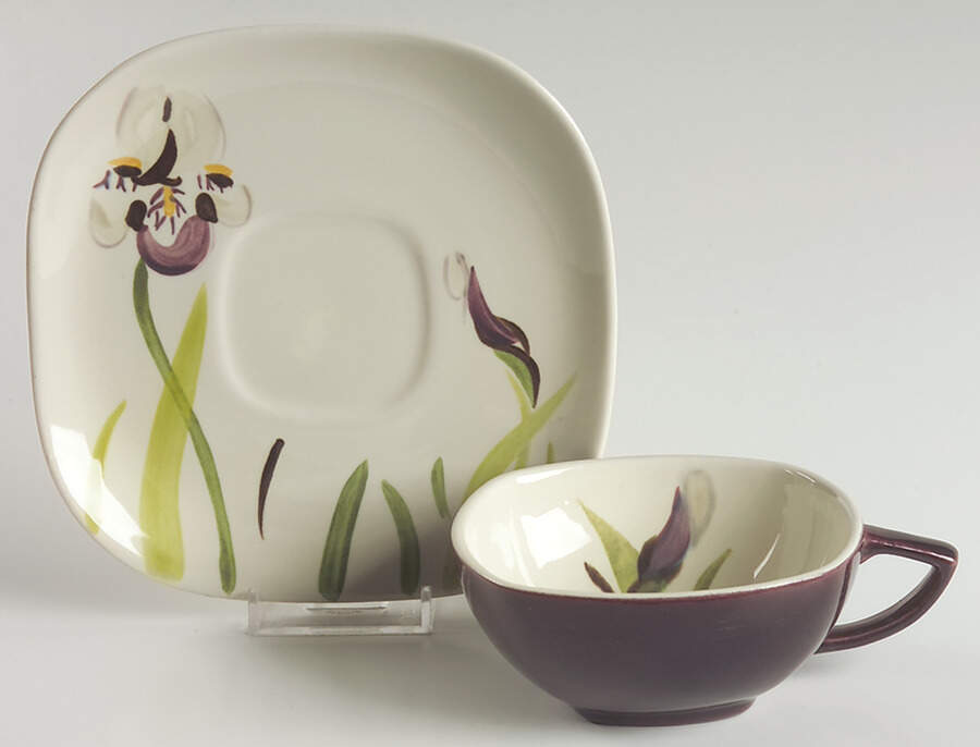 Iris Flat Cup & Saucer Set by Red Wing-1