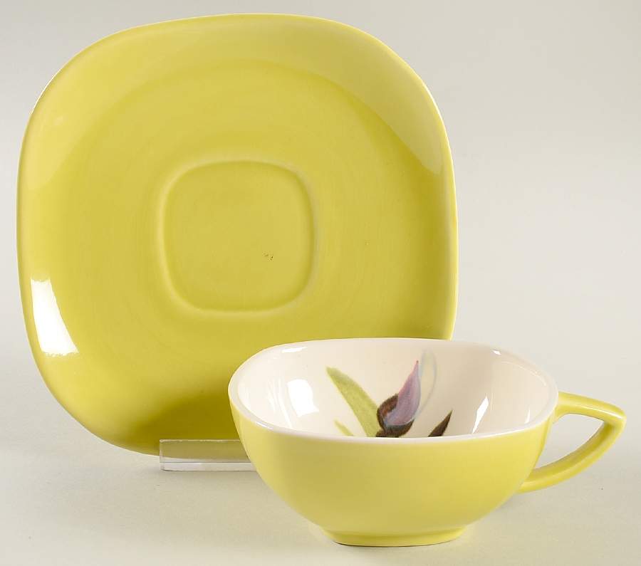 Iris Flat Cup & Saucer Set by Red Wing-1
