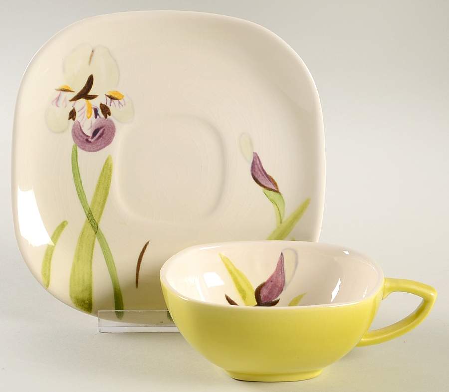 Iris Flat Cup & Saucer Set by Red Wing-1